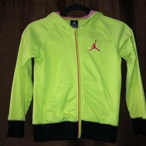 Girls Jordan Hoodie. Pink accents. Size S (8/10)